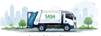 Illustration of a sanitation collection vehicle